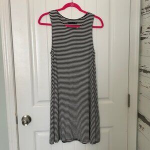 Abercrombie Black Striped Tank Dress Sz MTall